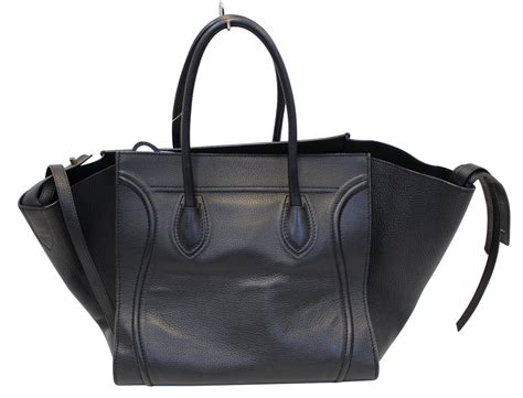 celine phantom luggage tote leather black|celine phantom bags.